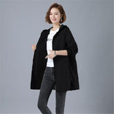 Women Plus Size 5XL Windbreaker Female Spring Autumn Trench Coat Loose Large size Windbreaker Hooded Women's Clothing A555